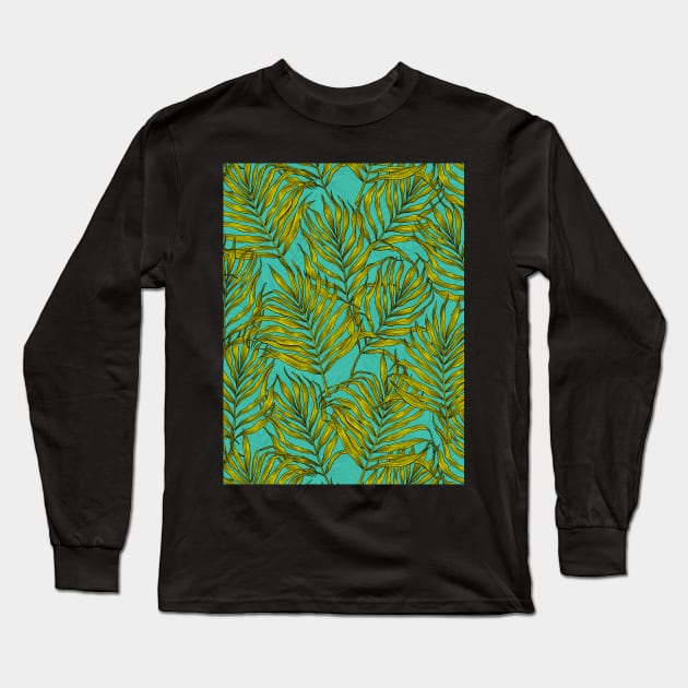 Palm leaves Long Sleeve T-Shirt by katerinamk